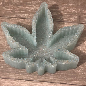 One-of-a-Kind Handmade Leaf Ashtray With Glitter